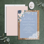Elegant Dusty Blue Blush Rustic Wood Lace Script I Kaart<br><div class="desc">Oh, we zijn zo blij met deze trendy dusty blauw en blush roze florale, rustige trouwuitnodiging! Het was niet makkelijk om met een bijbelend design te komen dat we aan onze esthetische eisen hadden voldaan, maar toen deden we het, en nu zijn we verliefd! Met handgeschreven scripttypografie, waterverf florals, een...</div>