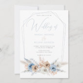 Elegant Dusty Blue Boho of Beach Wedding Kaart (Voorkant)