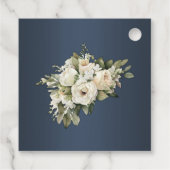 Elegant Dusty Blue Boho Rozen Bruiloft Bedankjes Labels (Achterkant)