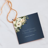 Elegant Dusty Blue Boho Rozen Bruiloft Bedankjes Labels