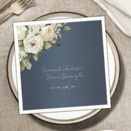 Elegant Dusty Blue Boho Rozen Bruiloft Servet