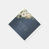 Elegant Dusty Blue Boho Rozen Bruiloft Servet (Hoek)