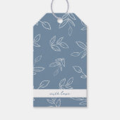 Elegant Dusty Blue Boho verlaat patroonpatroon Cadeaulabel (Voorkant)