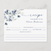 Elegant Dusty Blue Boho Vrijgezellenfeest Recipe K Briefkaart (Voorkant)