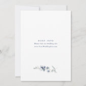 Elegant Dusty Blue Boho Winter Foliage Wedding Kaart (Achterkant)