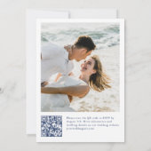 Elegant Dusty Blue Boho Winter Foliage Wedding Kaart (Achterkant)