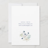 Elegant Dusty Blue Boho Winter Foliage Wedding Kaart (Achterkant)