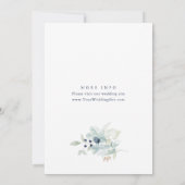 Elegant Dusty Blue Boho Winter Foliage Wedding Kaart (Achterkant)