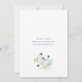 Elegant Dusty Blue Boho Winter Foliage Wedding Kaart (Achterkant)