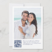 Elegant Dusty Blue Boho Winter Foliage Wedding Kaart (Achterkant)