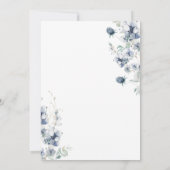 Elegant Dusty Blue Boho Winter Foliage Wedding Kaart (Achterkant)