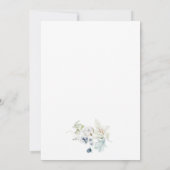 Elegant Dusty Blue Boho Winter Foliage Wedding Kaart (Achterkant)