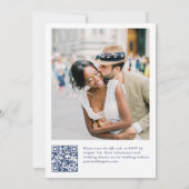 Elegant Dusty Blue Boho Winter Foliage Wedding Kaart (Achterkant)