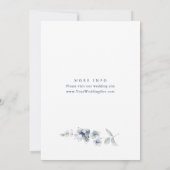 Elegant Dusty Blue Boho Winter Foliage Wedding Kaart (Achterkant)