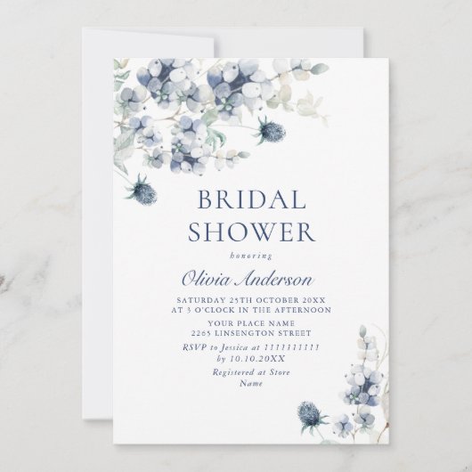 Elegant Dusty Blue Boho Winter VRIJGEZELLENFEEST Kaart (Voorkant)