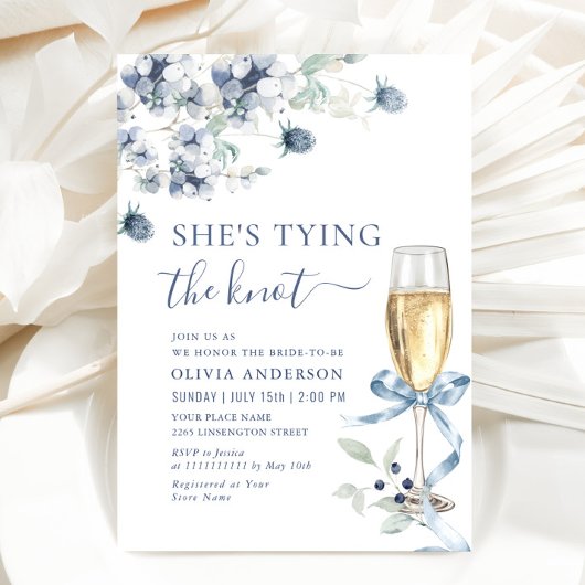 Elegant Dusty Blue Boho Winter Vrijgezellenfeest Kaart