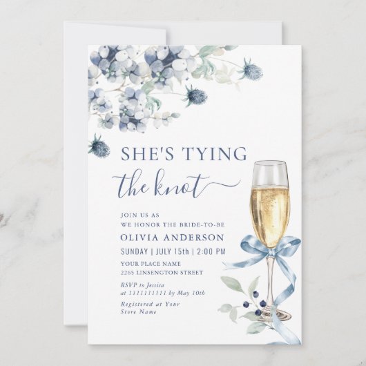 Elegant Dusty Blue Boho Winter Vrijgezellenfeest Kaart (Voorkant)