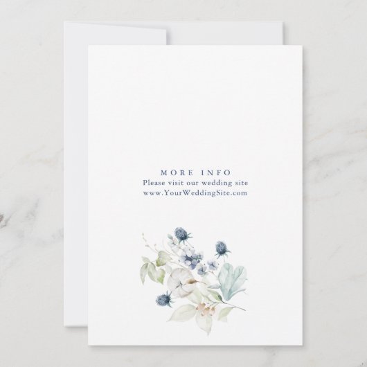 Elegant Dusty Blue Boho Winter Vrijgezellenfeest Kaart (Achterkant)