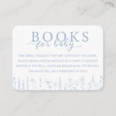 Elegant Dusty Blue Books for Baby Card Informatiekaartje (Voorkant)