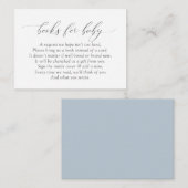Elegant Dusty Blue Books for Baby Request Informatiekaartje (Voorkant / Achterkant)