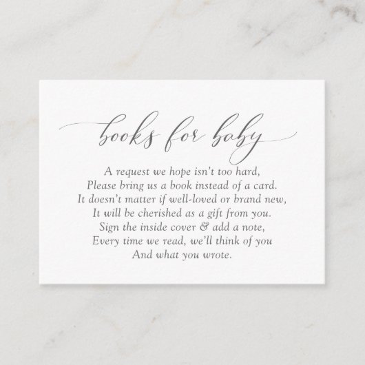 Elegant Dusty Blue Books for Baby Request Informatiekaartje (Voorkant)