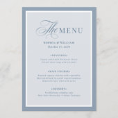 Elegant Dusty Blue Border | Classic Luxe  Menu (Voorkant)