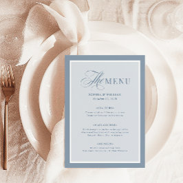 Elegant Dusty Blue Border | Classic Luxe  Menu
