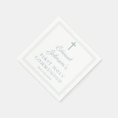 Elegant Dusty Blue Border First Holy Communion Servet (Hoek)