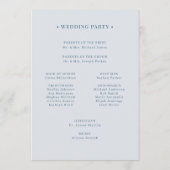 Elegant Dusty Blue Border | Luxe Wedding Welcome Programmakaart (Achterkant)