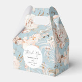 Elegant dusty blue botanical floral garden bruilof bedankdoosjes (Achterkant)