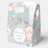 Elegant dusty blue botanical floral garden bruilof bedankdoosjes (Geopend)