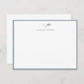 Elegant Dusty Blue Botanical Notitiekaartje (Voorkant / Achterkant)