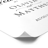 Elegant Dusty Blue Botanical Weddenschap Welkom Poster (Hoek)