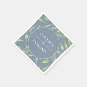 Elegant Dusty Blue Botanical Wedding Servet (Hoek)