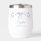 Elegant Dusty Blue Bow Naam Bruidsmeisje Voorstel (Voorkant)