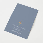 Elegant Dusty Blue Boy First Communion  Bedankkaart