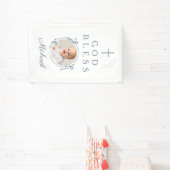 Elegant Dusty Blue Boy God Bless Photo Spandoek (Insitu)