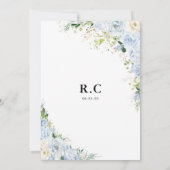 Elegant Dusty Blue Bridal Shower Invitation Kaart (Achterkant)