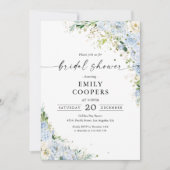 Elegant Dusty Blue Bridal Shower Invitation Kaart (Voorkant)