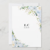 Elegant Dusty Blue Bridal Shower Invitation Kaart (Achterkant)