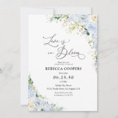 Elegant Dusty Blue Bridal Shower Invitation Kaart (Voorkant)