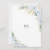 Elegant Dusty Blue Bridal Shower Invitation Kaart (Achterkant)