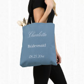 Elegant Dusty Blue Bridesmaid Canvas tas