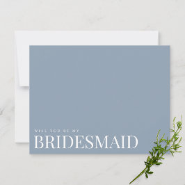 Elegant Dusty Blue bruidsmeisje voorstel Kaart