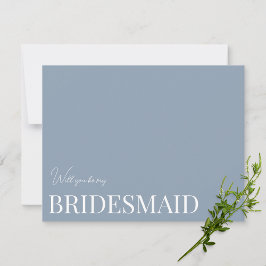 Elegant Dusty Blue bruidsmeisje voorstel Kaart