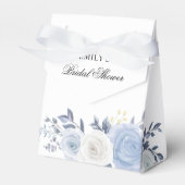 Elegant Dusty Blue bruiloft Bedankdoosjes (Voorkant Zijde)