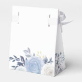Elegant Dusty Blue bruiloft Bedankdoosjes (Achterkant)