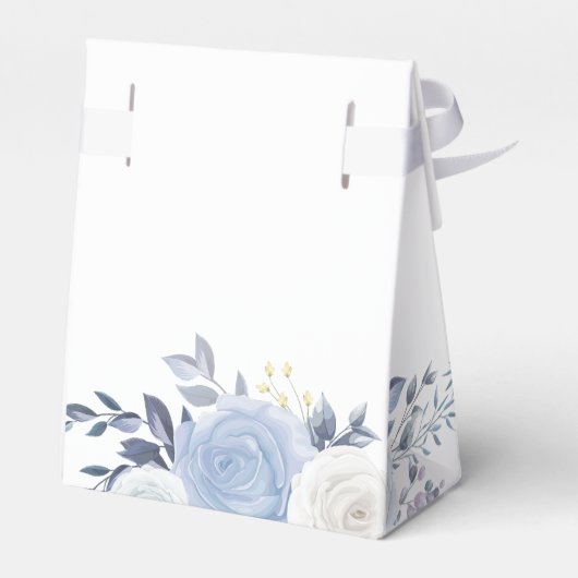 Elegant Dusty Blue bruiloft Bedankdoosjes (Achterkant)