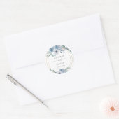 Elegant Dusty blue bruiloft gunt Klassieke Ronde S Sticker (Envelop)