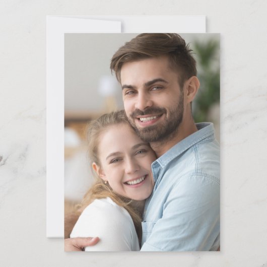 Elegant Dusty Blue Burgundy Floral Photo Wedding Kaart (Achterkant)